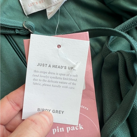 Birdy Grey Ash Crepe Bridesmaid Dress in Sea Glass Size Medium - Picture 7 of 11